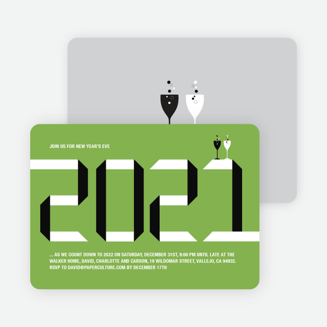 2010 New Year’s Eve Party Invitations - Apple Green