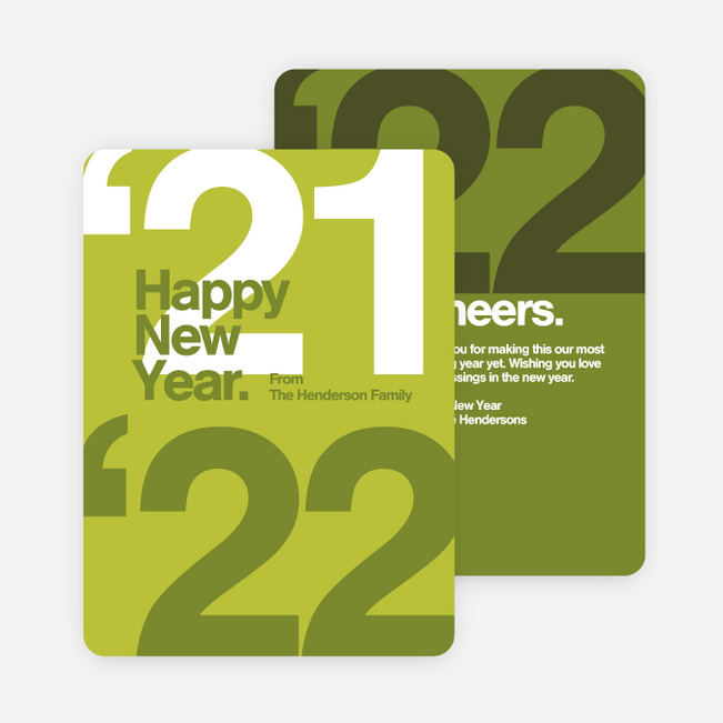 Best Wishes New Year Cards - Green