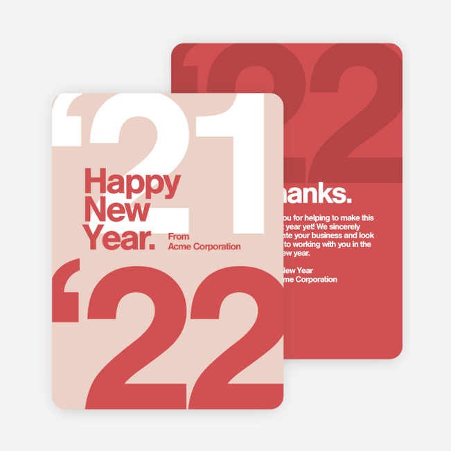 Bold Beginnings Corporate New Year Cards - Red