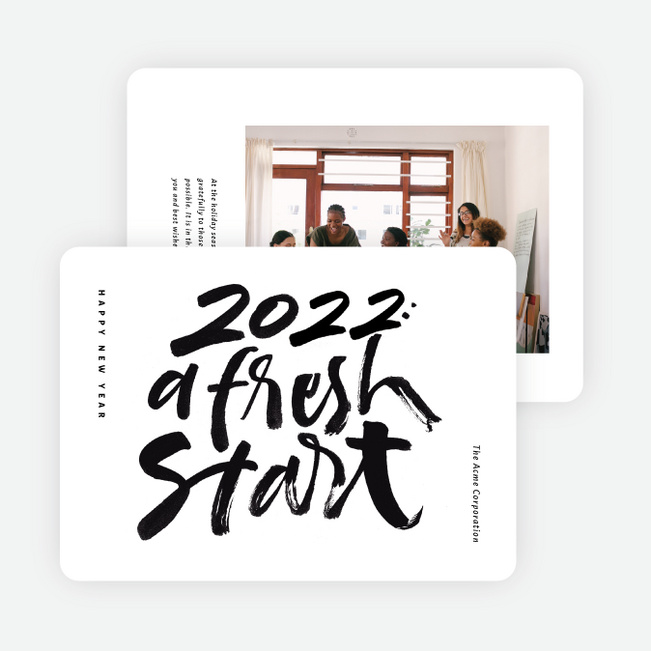 Bold Start Business and Corporate Holiday Cards - White
