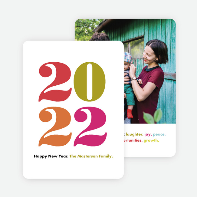 Bright Type New Year Cards - Red