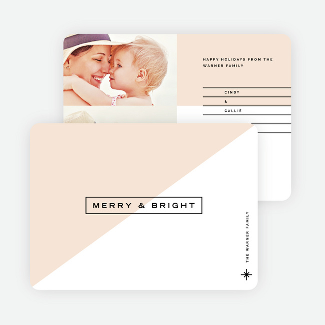 Color block Lines Holiday Cards - Pink