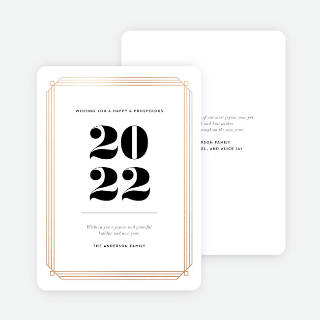 Deco The Halls New Year Cards and Invitations - Pink