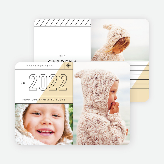 Diagonal Lines New Year Cards - Orange