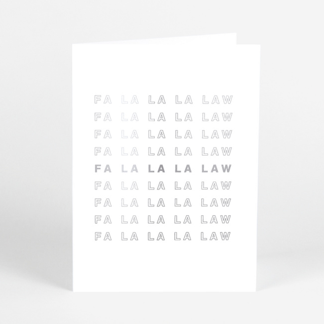 Foil Fa La Law Business Holiday Cards - Gray