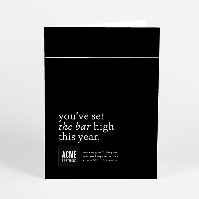 Foil High Bar Corporate Holiday Cards - Black