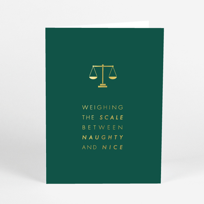 Foil Lawful Scale Corporate Holiday cards - Green