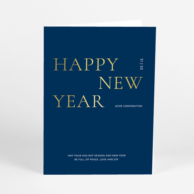 Foil Refined Type Business and Corporate Holiday Cards - Yellow