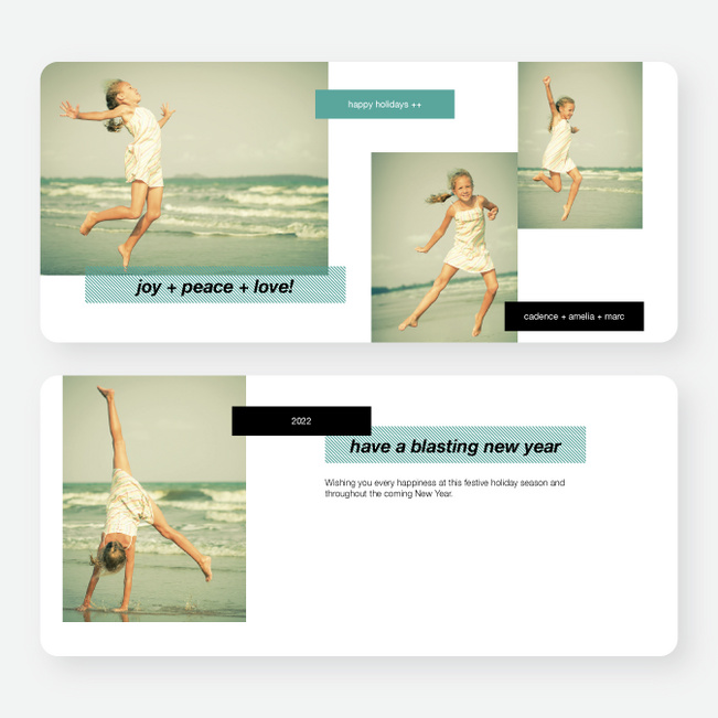 Holiday Tags Photo Cards - Blue