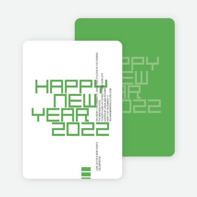 Modern and Bold New Year’s Party Invitations - Kelly Green