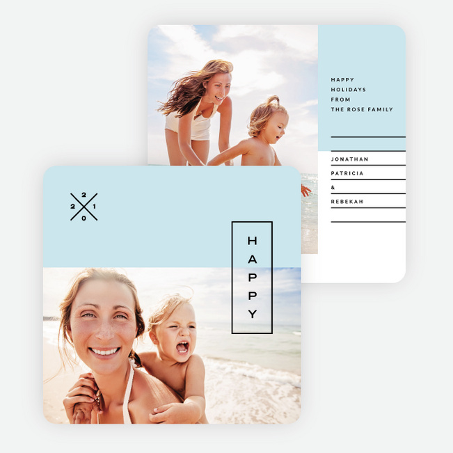 Modern Lines Holiday Cards - Blue