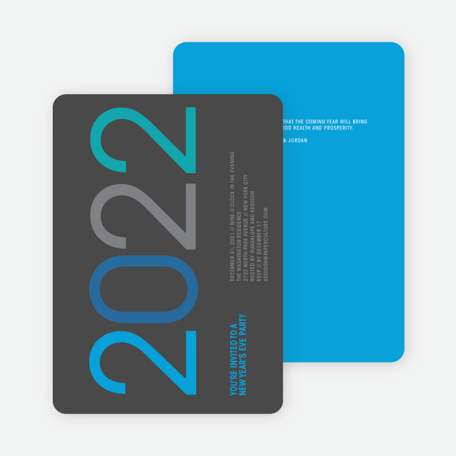 New Year’s Eve Party Invitations: Whoosh! - Royal Blue
