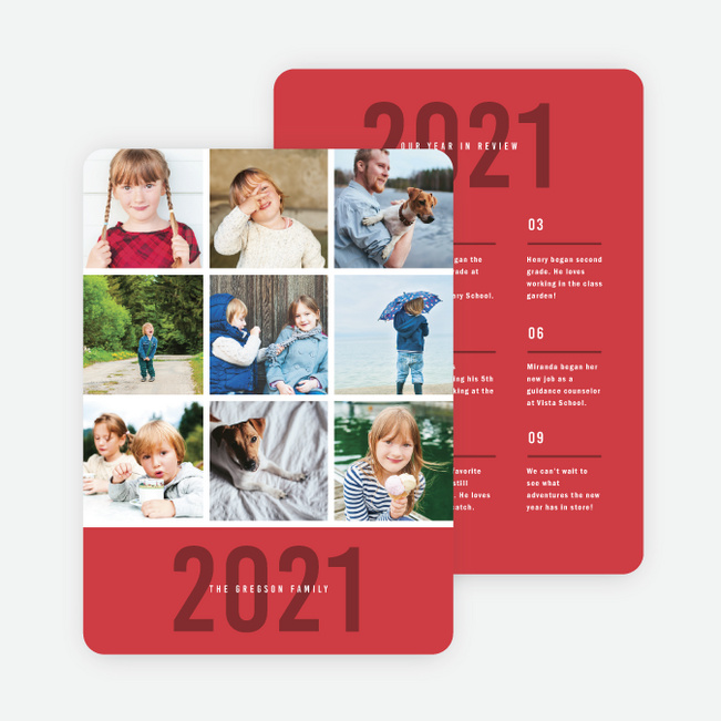 Photo Board Holiday Cards - Red