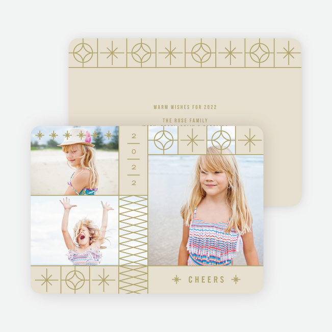 Photo Stars New Year Cards - Beige