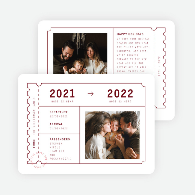 Ready to Depart New Year Cards and Invitations - Red