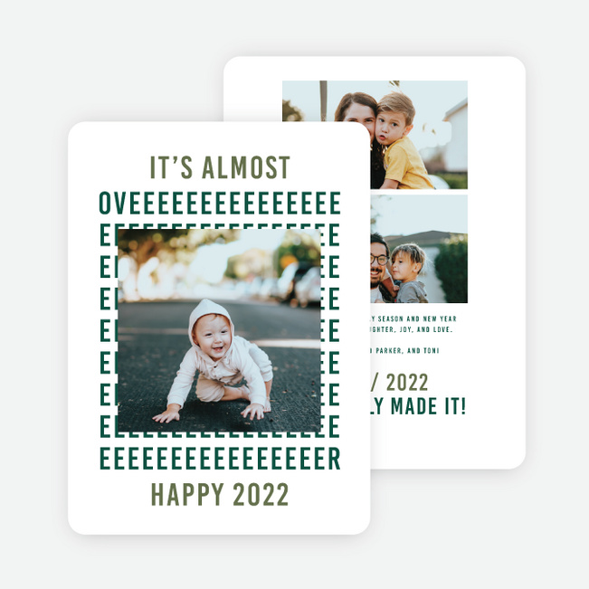 Really Long Time New Year Cards and Invitations - Green