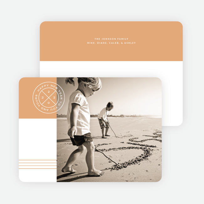 Simple Seal New Year Cards - Orange
