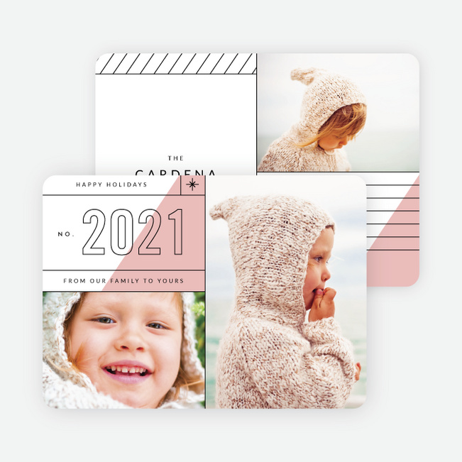 Slanted Lines Holiday Cards - Pink