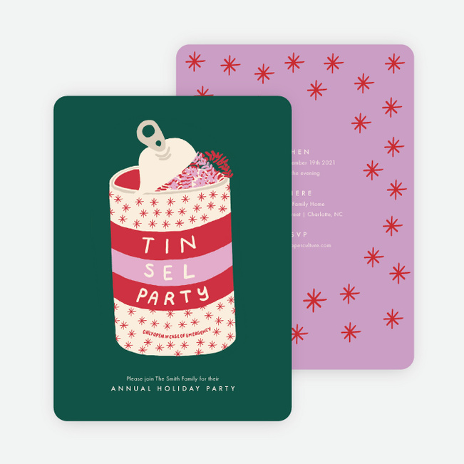 Tinsel Party Holiday Invitations - Multi