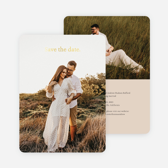 Foil Gracious Type Save the Date Cards - Yellow