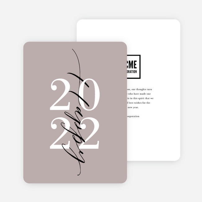 Stacked New Year Company Holiday Cards - Brown