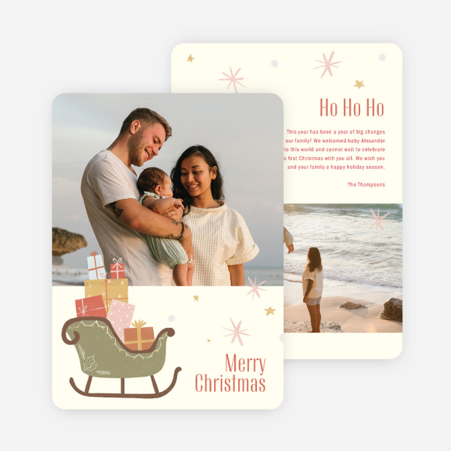 Gift Sleigh Christmas Cards - Multi