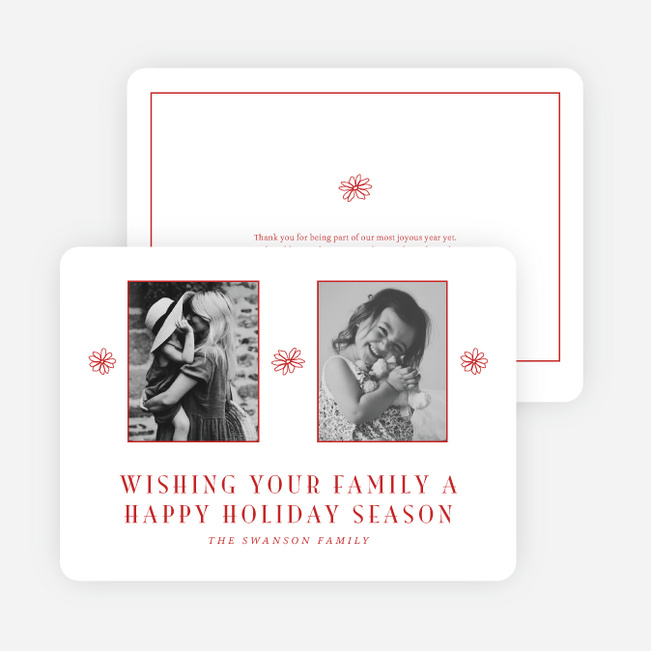 Happy Wishes Holiday Cards and Invitations - Red