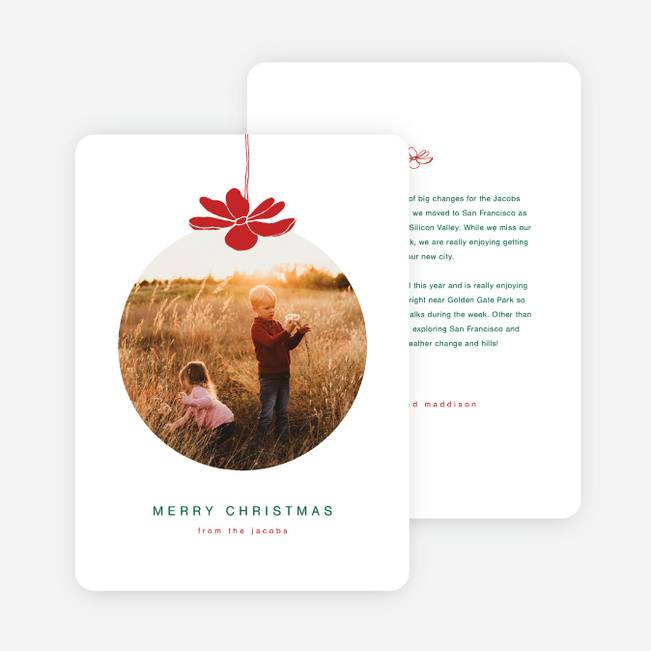 Primrose Ornament Christmas Cards - White