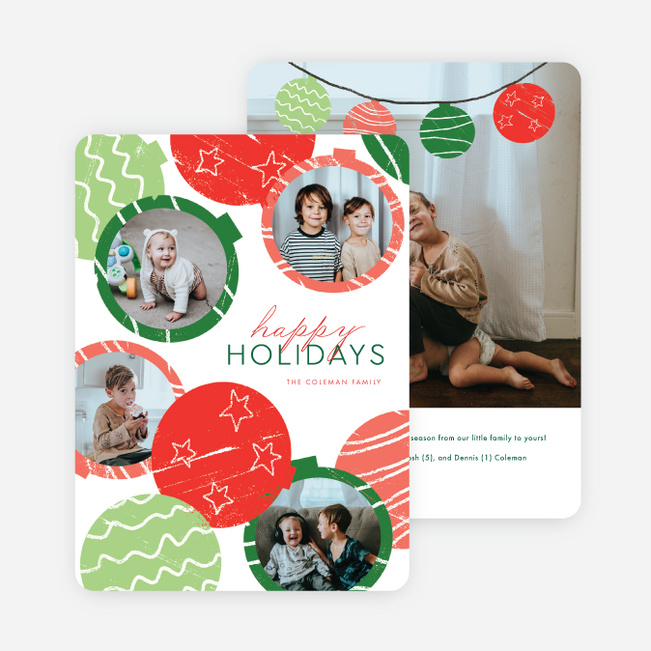 Stamped Ornaments Holiday Cards and Invitations - Multi