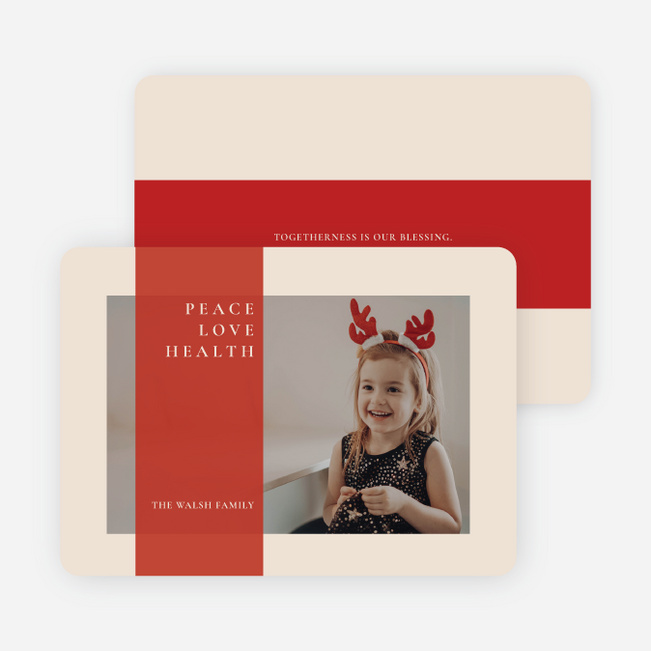 Minimal Banner Holiday Cards and Invitations - Red