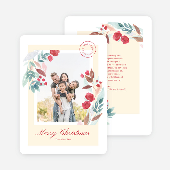 Watercolor Corners Christmas Cards - Multi