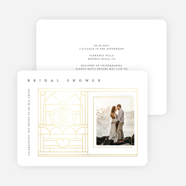Foil Matrimony Bridal Shower Invitations - Yellow
