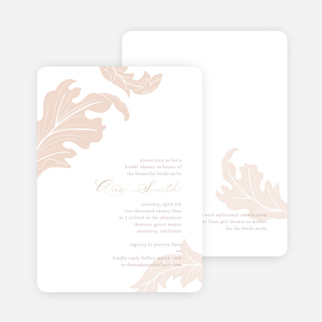 Natural Watermark Bridal Shower Invitations - Beige