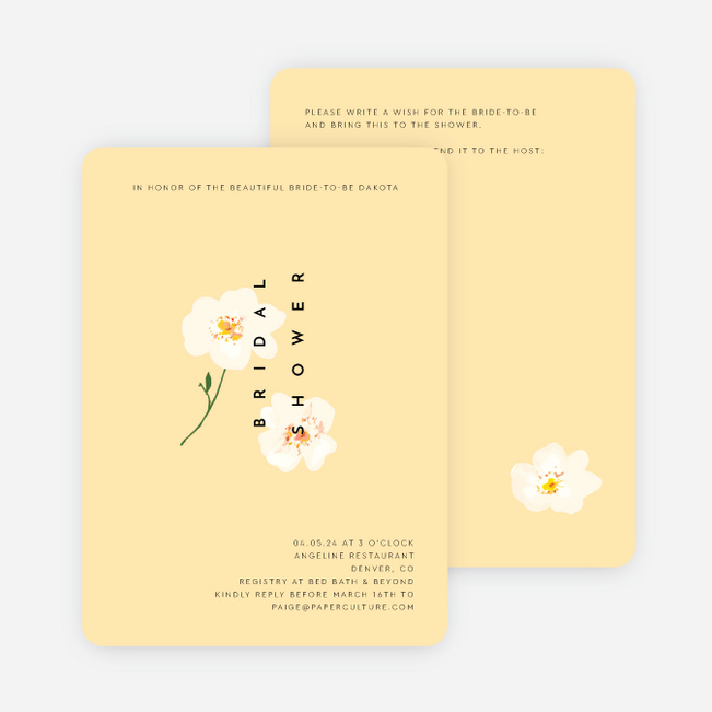 So Charming Bridal Shower Invitations - Yellow