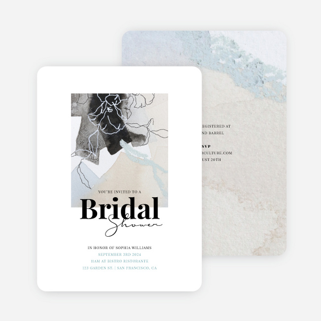 Artistic Collage Bridal Shower Invitations - Multi