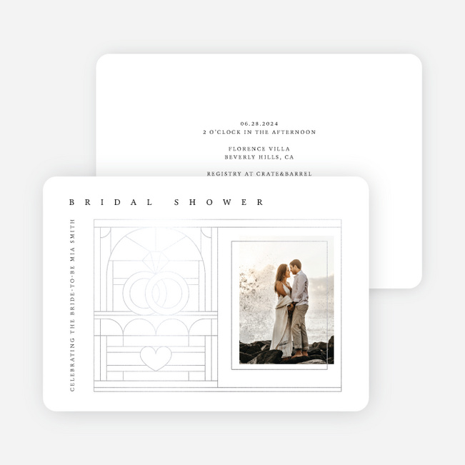 Foil Matrimony Bridal Shower Invitations - Gray