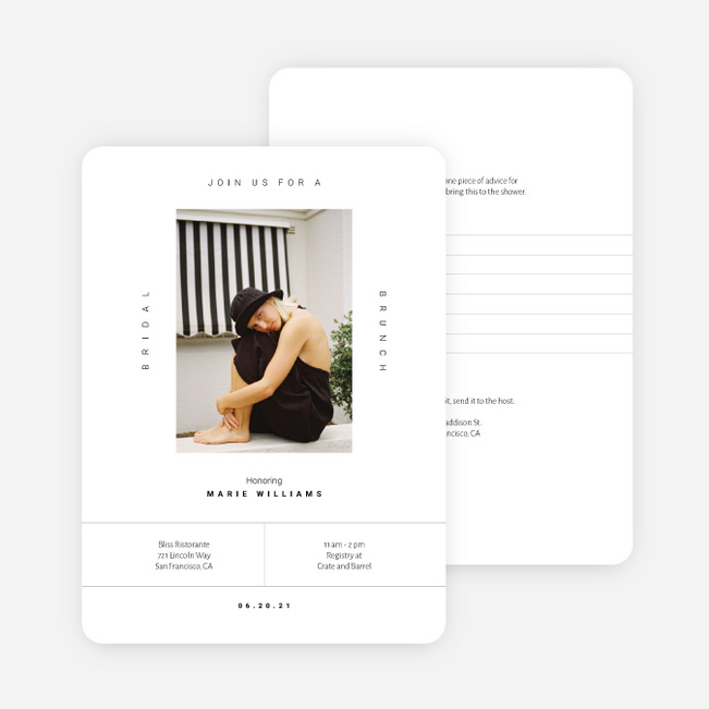 Perfect Grid Bridal Shower Invitations - White