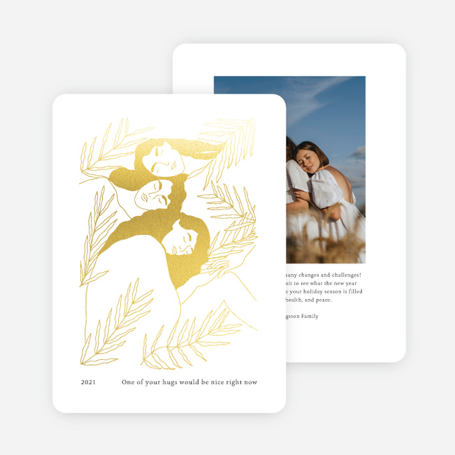 Foil Closeness Christmas Photo Cards & Holiday Photo Cards - Yellow
