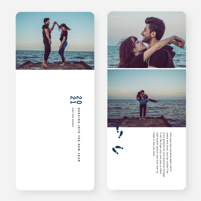Foil Dance Moves New Year Cards and Invitations - Gray