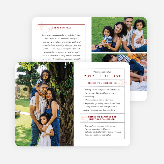 Foil To-Do List New Year Cards and Invitations - Gray