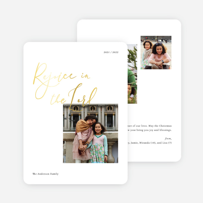Foil Great Rejoicing Christmas Cards - Yellow