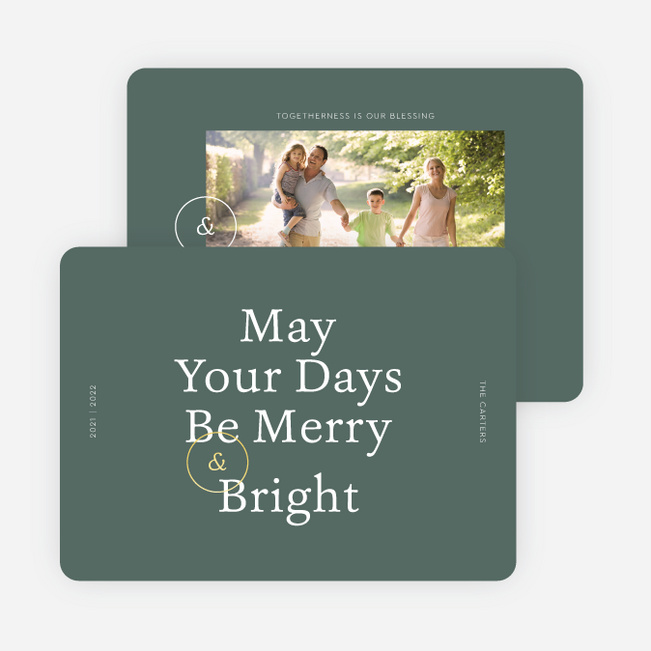 Foil Merry Day Christmas Photo Cards & Holiday Photo Cards - Yellow