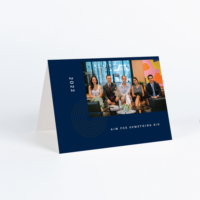 Foil Targeted Goal Business and Corporate Holiday Cards - Blue