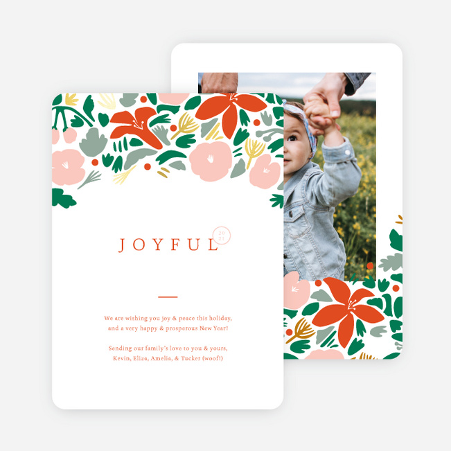 Foil Flower Field Christmas Photo Cards & Holiday Photo Cards - Yellow