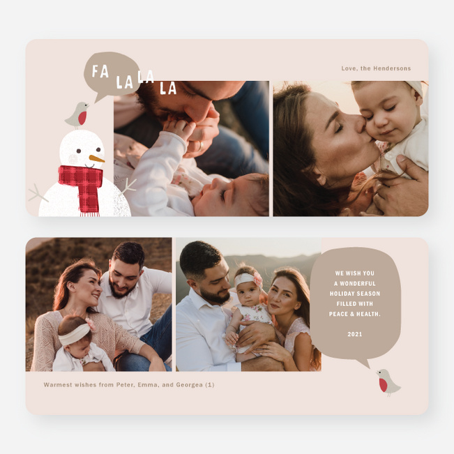 Friendly Snowman Holiday Cards and Invitations - Beige