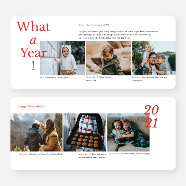 Happy Flashback Holiday Cards and Invitations - Red