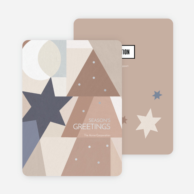 Foil Festive Shapes Corporate Holiday Cards & Corporate Christmas Cards - Gray