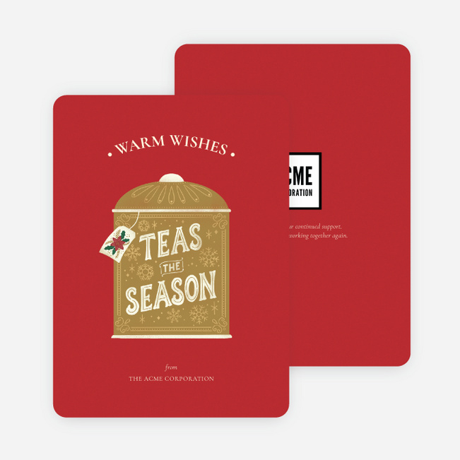 Teas the Season Corporate Holiday Cards & Corporate Christmas Cards - Red