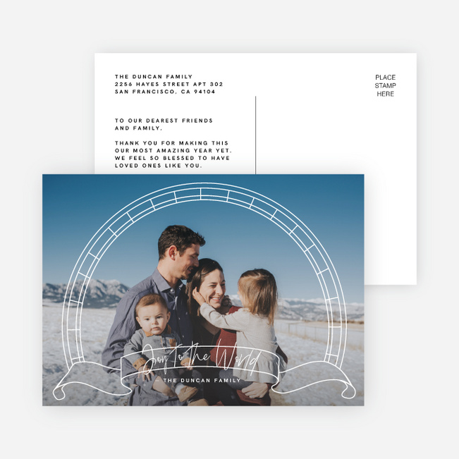 Arch and Banner Christmas Cards - White