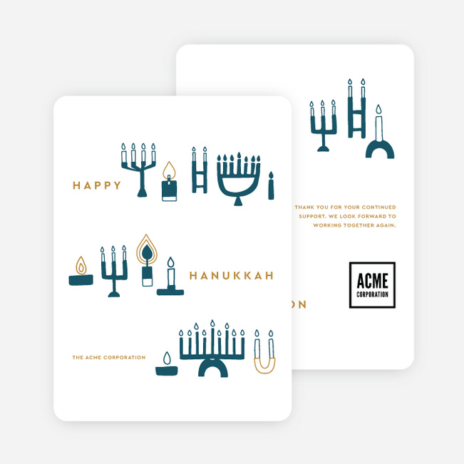 Candle Collection Corporate Holiday Cards & Corporate Christmas Cards - White